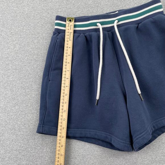 Abercrombie & Fitch Fleece Sweat Shorts Women XS Blue Green Drawstring Retro - Picture 5 of 12